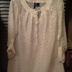 Gold and white shirt